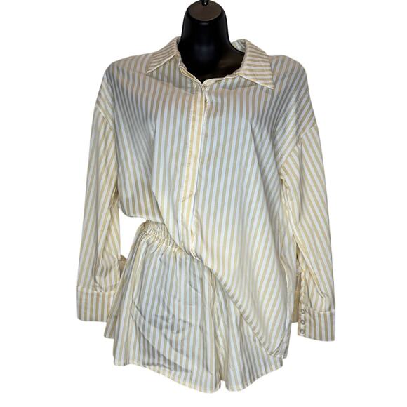 Striped Cream Blouse - Picture 1 of 8